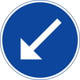 Obstakel links voorbijrijden.