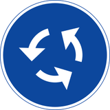 Verplichte rijrichting op de rotonde.