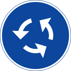 Mandatory roundabout direction.