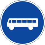 Verplichte rijstrook voor bussen.