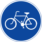 Verplicht pad voor fietsers.