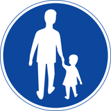 Verplicht pad voor voetgangers.