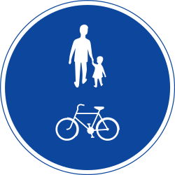 Mandatory shared pedestrian and cycle path.