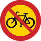 Fietsers verboden.