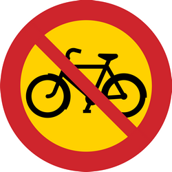 Fietsers verboden.