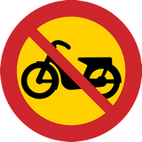 Bromfietsen verboden.