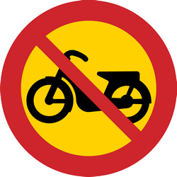 Bromfietsen verboden.