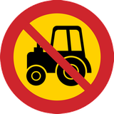 Landbouwvoertuigen verboden.