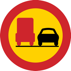 Overtaking prohibited for trucks.