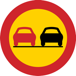 Overtaking prohibited.