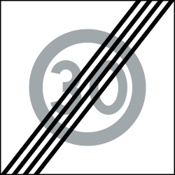 End of the zone with speed limit.