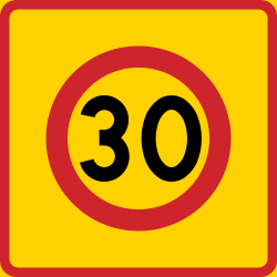 Start of a zone with speed limit.