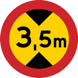 Vehicles higher than indicated prohibited.
