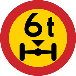 Vehicles exceeding the axle-load limit prohibited.