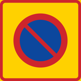 Begin van een parkeerverbodszone.