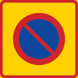 Start of no-parking zone.