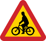 Waarschuwing voor fietsers.