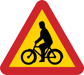 Waarschuwing voor fietsers.