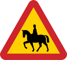 Waarschuwing voor ruiters.