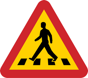Waarschuwing voor een voetgangersoversteekplaats.