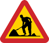 Waarschuwing voor wegwerkzaamheden.