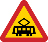 Waarschuwing voor trams.