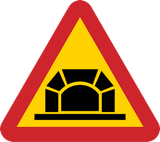 Waarschuwing voor een tunnel.