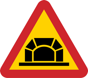 Waarschuwing voor een tunnel.