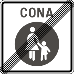 Fin de la zone pour piétons.