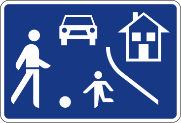 Début d'une zone résidentielle.