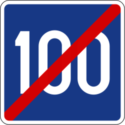 Fin de la limitation de vitesse conseillée.