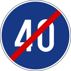 Fin de la vitesse minimale.