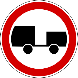 Trucks with trailer prohibited.