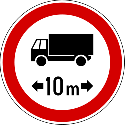 Vehicles longer than indicated prohibited.