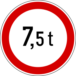 Vehicles heavier than indicated prohibited.