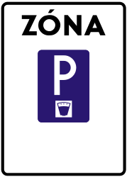 Start of paid parking zone.