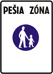 Start of a zone for pedestrians.
