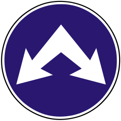 Pass obstacle on either side.