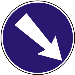 Pass obstacle on the right.