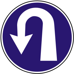 Turning around mandatory (U-turn).
