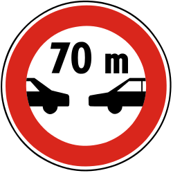 Minimum following distance.