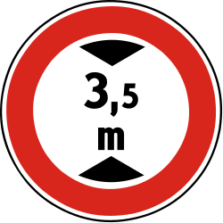 Vehicles higher than indicated prohibited.