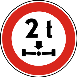 Vehicles exceeding the axle-load limit prohibited.