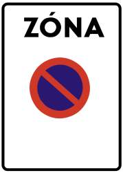 Start of no-parking zone.
