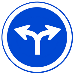 Turning left or right mandatory.