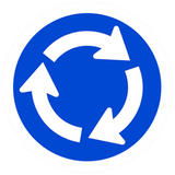 Mandatory roundabout direction.