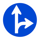 Driving straight ahead or turning right mandatory.