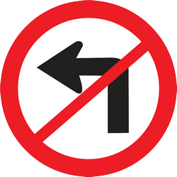 Turning left prohibited.