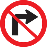 Turning right prohibited.