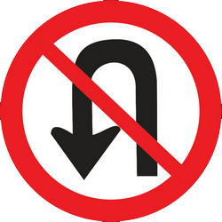 Turning around prohibited (U-turn).